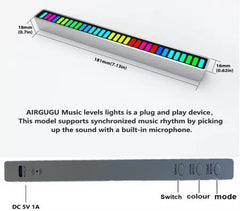 Rechargeable Smart RGB sound activated Rhythm Light Bar (Size 181 mm x 16 mm)