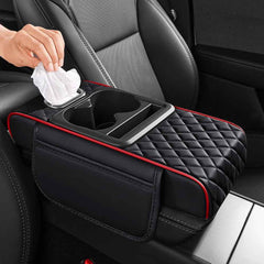 5 in 1 Premium Car Armrest Cushion with Cup Holder & Storage Organizer