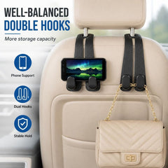 Car Headrest Hooks – Heavy-Duty Seat Back Hangers (Pack of 2)