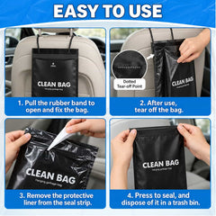 Car Hanging Trash Bags – Leak-Proof & Smell-Proof - 50 Pcs