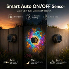 Solar-Powered 7-Color Mandala Light – Waterproof Outdoor LED Garden Light