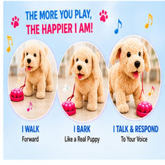 Interactive Plush Puppy Toy – Walking, Barking & Tail Wagging Electronic Toy for Kids
