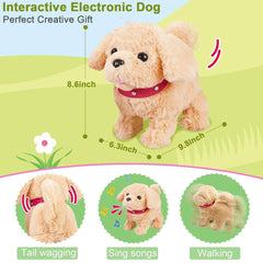 Interactive Plush Puppy Toy – Walking, Barking & Tail Wagging Electronic Toy for Kids
