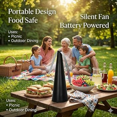 Rechargeable Automatic Fly Repellent Fan – Great for Picnics & Outdoor Dining