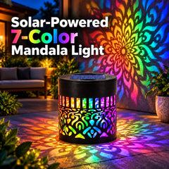 Solar-Powered 7-Color Mandala Light – Waterproof Outdoor LED Garden Light